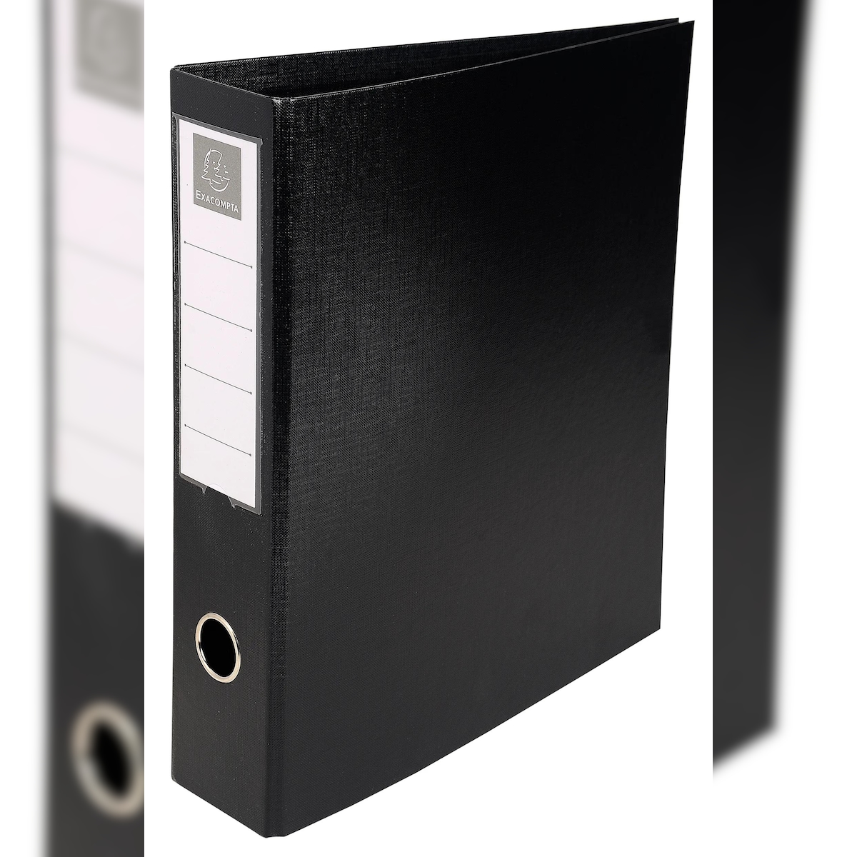 Exacompta 51741E 10x Ringbuch aus kaschiertem Karton, 4 Ringe 50mm, Rücken 70mm, 32x29cm für DIN A4 Maxi - Schwarz Image