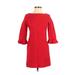 Kate Spade New York Cocktail Dress - Mini Crew Neck 3/4 sleeves: Red Solid Dresses - Used - Women's Size 00