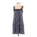 American Eagle Outfitters Casual Dress - Shift Square Sleeveless: Blue Color Block Dresses - Women's Size Small