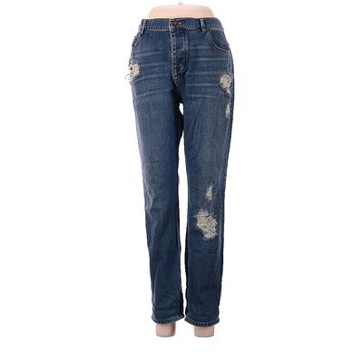 Free People Jeans - Mid/Reg Rise: Blue Bottoms - Size 28