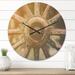 East Urban Home Country Wagon Wheel Closeup Wall Clock Solid Wood in Brown/Red/Yellow | 16 H x 16 W x 1 D in | Wayfair