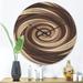 East Urban Home Chocolate & Milk Candy Spiral Design Wall Clock Solid Wood in Brown | 23 H x 23 W x 1 D in | Wayfair