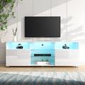 Orren Ellis Quayshun TV Stand for TVs up to 65" Wood in White | 20.87 H x 57.08 W x 13.77 D in | Wayfair 98C69F325D5D45549C6ECCF57AC9AA3D