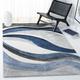 White 36 x 0.51 in Indoor Area Rug - Orren Ellis Tornillo Abstract Gray/Blue Area Rug Polypropylene | 36 W x 0.51 D in | Wayfair