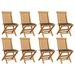 VidaXL Patio Chairs Outdoor Bistro Folding Chair w/ Cushions Solid Wood Teak in Gray | 35.04 H x 18.5 W x 23.62 D in | Wayfair 3072917