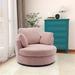 Barrel Chair - Latitude Run® 41.7" Wide Polyester Swivel Barrel Chair Polyester in Pink | 33 H x 41.7 W x 41 D in | Wayfair