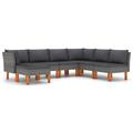 Winston Porter 7 Piece Patio Lounge Set w/ Cushions Poly Rattan Wicker/Rattan in Gray | 26.38 H x 23.82 W x 25.39 D in | Wayfair