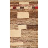 Modern Wool Gabbeh Kashkoli Area Rug Hand-knotted Oriental Carpet - 3'0" x 5'0"