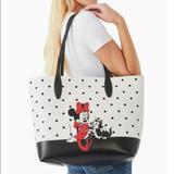 Kate Spade Bags | Kate Spade X Disney Reversible Minnie Mouse Polka Dots Dot Large Tote Bag Nwt | Color: Black/White | Size: Large Tote