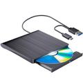 aelrsoch External Blu-ray Drive, USB External Blu-ray Writer, BD Drive CD DVD Drive Portable 3D Blu-ray Burner, USB 3.0 and Type-C External Blu-ray Reader, Suitable for Windows XP/7/8/10