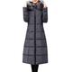 Women Long Cotton Padded Coat Faux Fur Hooded Jacket Winter Parka, Ladies Quilted Padded Lightweight Trench Outwear Long Sleeve Tops Cardigan Plus Size Gray