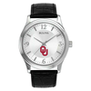 Men's Silver Oklahoma Sooners Leather Watch