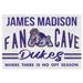 White James Madison Dukes 24'' x 34'' Fan Cave Wood Sign