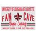 White Louisiana Ragin' Cajuns 24'' x 34'' Fan Cave Wood Sign