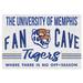 White Memphis Tigers 24'' x 34'' Fan Cave Wood Sign
