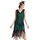 BABEYOND Damen Flapper Kleider voller Pailletten Retro 1920er Party Damen Kostüm Kleid Grün, 3XL