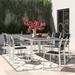 Wade Logan® Shore 9 Piece Outdoor Patio Aluminum Outdoor Dining Set Plastic/Metal in Gray/White | Wayfair CCA51C1ADE6045088721DC2A2B8D3FDD