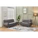 Wade Logan® Eilir 2 Piece Faux Leather Living Room Set Faux Leather in Gray | 33 H x 77 W x 28 D in | Wayfair Living Room Sets