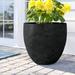 Sol 72 Outdoor™ Acushnet Round Indoor/Outdoor Modern Pot Planter w/ Drainage Hole in Black | 12.2 H x 13.7 W x 13.7 D in | Wayfair