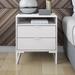 Latitude Run® 2 - Drawer Nightstand Wood in White | 24.41 H x 21.25 W x 17.71 D in | Wayfair 06F449D9DD654EDE80B8AD508E6B9250