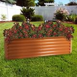 Arlmont & Co. Adisri 6 ft x 3 ft Galvalume Steel Raised Garden Bed Metal in Brown | 23.5 H x 71 W x 35.5 D in | Wayfair