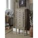 Lift Top Wooden Jewelry Armoire with 6 Drawers, Distressed Brown - 40 H x 10 W x 16 L Inches