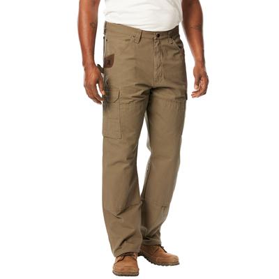 Men's Big & Tall Wrangler® Ripstop Cargo Pants by Wrangler in Bark (Size 44 32)