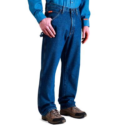 Men's Big & Tall Wrangler® Flame Resistant Carpenter Jeans by Wrangler in Antique Indigo (Size 56 30)