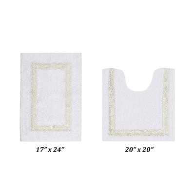 Hotel Collectionis Bath Mat Rug 2 Piece Set (17" x 24" | 20" x 20") by Better Trends in White Ivory