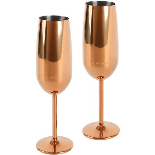 ECHTWERK Champagnerglas, (Set, 2 tlg.), aus Edelstahl, 250 ml rosegold Champagnerglas Sektgläser Champagnergläser Gläser Glaswaren Haushaltswaren