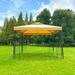 Grefic Outdoor Ventilated Double Roof 10 Ft W x 10 Ft D Metal Patio Gazebo Metal/Soft-top in Brown | 105.6 H x 120 W x 120 D in | Wayfair W41932835