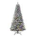 The Holiday Aisle® 7'6" H Green Pine Frosted Christmas Tree w/ 400 LED Lights, Metal in Green/White | 90 H x 48 W in | Wayfair