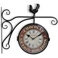 Decoration D ’ Autrefois - Horloge De Gare Ancienne Double Face Chocolat Guerin-Boutron Fer Forge