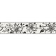 Frise papier peint fleuri noir & blanc Frise tapisserie motif fleur pour salon Frise murale chambre