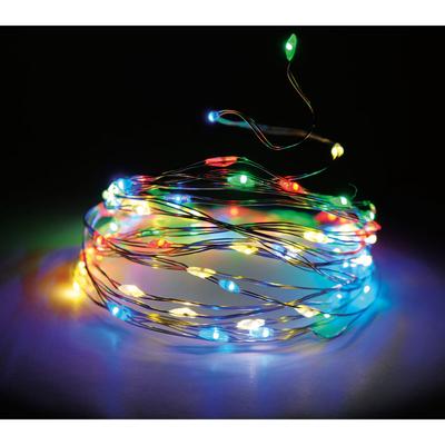 Draht Lichterkette 160 led mit Timer und 8 Funktionen 795 cm - bunt/multi - Innen und Außen Draht Image