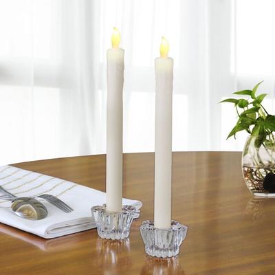 Led Stabkerzen 12x Flackernde Flamme +300H Echtwachs Warmweiß Kerzenständer - Monzana Image