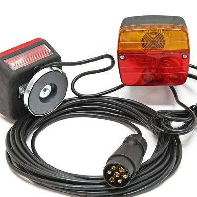 Wiltec - Rückleuchten für Anhänger 7-polig mit Magnethalterung, 7,5 m Kabel und 2 Lichteinheiten, Image