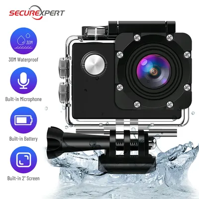 Mini caméra de sport étanche avec écran de 2 pouces enregistrement vidéo sous-marin