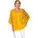 Plus Size Women's Crochet Cardigan by Jessica London in Sunset Yellow (Size 26/28) Sweater