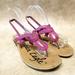 American Eagle Outfitters Shoes | American Eagle Womens 93880 Size 6.5 Purple Thong Slingback Sandals | Color: Purple | Size: 6.5
