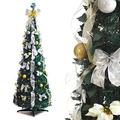Best Artificial 6ft Pre-lit Pre-Decorated Pop-up Christmas Tree Xmas with Lights (White/Gold)