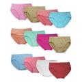 Channo Pack of 12 Girls Lycra Striped Panties Different Colours Soft, Lightweight and Stretchy without Seams - Multicolour - 4-6 Years