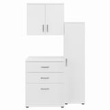 Bush Business Furniture Universal 3 Piece Modular Garage Storage Set with Floor and Wall Cabinets in White - Bush Business Furniture GAS005WH