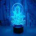 Veilleuse LED Bouddha 3D Lampe de Table et de Bureau Veilleuse Proxy Décoration Intérieure