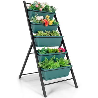 Costway 5-tier Vertical Garden Planter Box Elevated Raised Bed w/5