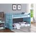 Cargo Twin/Twin Bunk Metal Bed, Aqua Finish, with Ladder & Guardrail