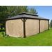 Kozyard Alexander 12'X20' Hardtop Aluminum Permanent Gazebo with a Mosquito Net and Privacy Sidewalls