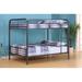 Bristol Convertible Bunk Bed (Full/Full) in Dark Brown with Ladder & Guardrails