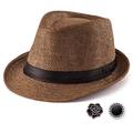 100% Wool Fedora Hat Mens Fedora Hats for Men Trilby Hat Straw Sun Hat Panama Hat, 003 Coffee, Size: 58cm, for 22" - 22 7/8", M