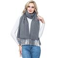 Cashmere Pashmina for Women, vimate Winter Thick Grey Cashmere Scarf Shawls and Wraps for Women/Men (UK-Grey)